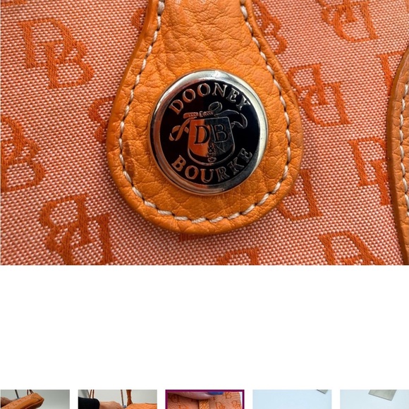 Dooney & Bourke Orange Leather Trim Wristlet #45 - Picture 2 of 13